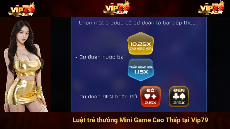 Luật trả thưởng Mini Game Cao Thấp tại Vip79